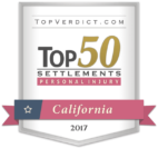 Top 50 des règlements de blessures personnelles en Californie en 2017